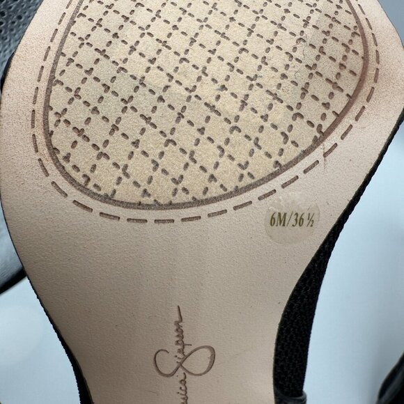 Jessica Simpson Black Mesh Peep-Toe Stiletto Booties Size 6 New - Picture 4 of 6